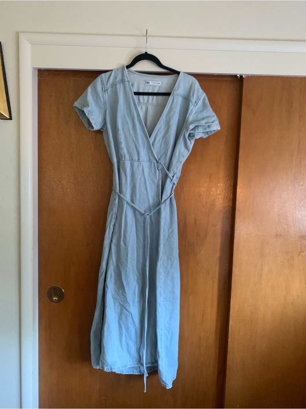 Zara denim wrap dress